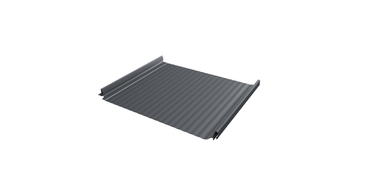 Кликфальц Pro Gofr Grand Line 0,5 Velur X с пленкой на замках RAL 7024 мокрый асфальт