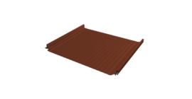Кликфальц Pro Gofr Grand Line 0,5 Satin с пленкой на замках RAL 8004 терракота
