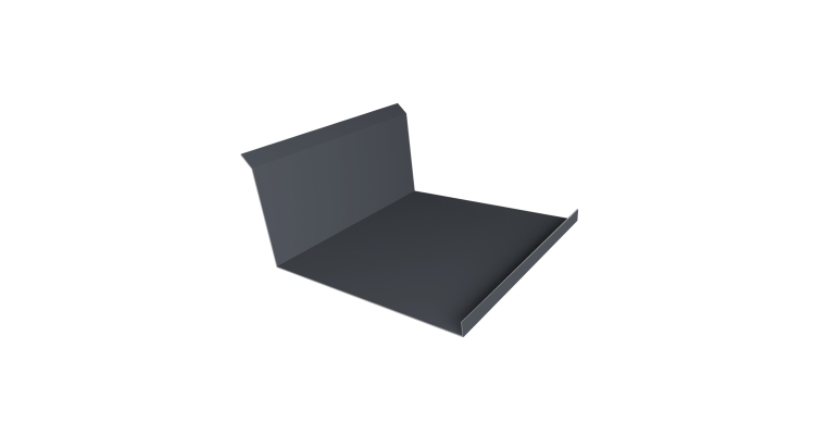 Планка примыкания нижняя 20х122х260х15 0,5 Satin с пленкой RAL 7024 мокрый асфальт (2м)