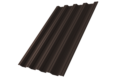 Профнастил НС44 0,5 Satin Matt TX RR 32 темно-коричневый