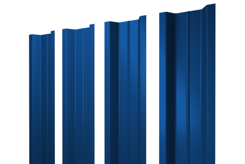 Штакетник П-образный В с прямым резом 0,4 PE RAL 5005 сигнальный синий