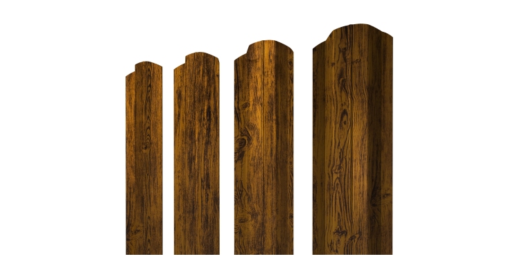 Штакетник М-образный B фигурный 0,4 Print Premium Golden Wood Fresh TwinColor