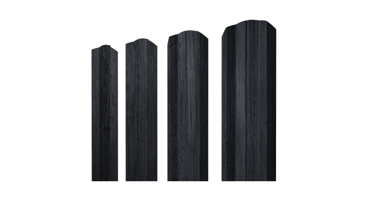 Штакетник М-образный А фигурный 0,45 Print Premium Grey Wood TwinColor