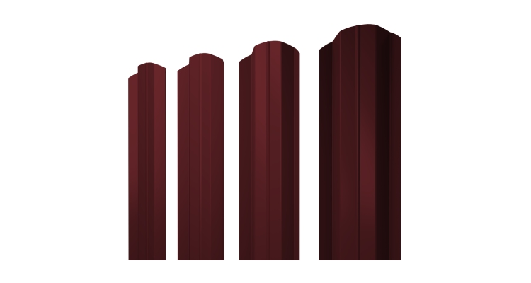 Штакетник М-образный В фигурный 0,45 Drap TX RAL 3005 красное вино