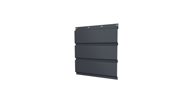 Софит металлический полная перфорация 0,5 Satin Matt TX с пленкой RAL 7024 мокрый асфальт