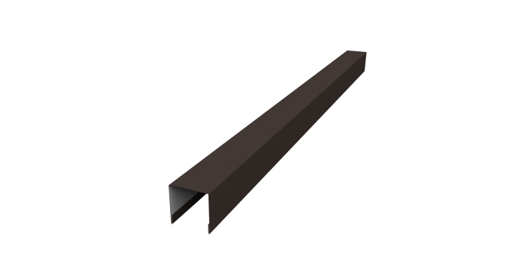 Планка вертикальная лицевая для забора жалюзи Palermo 0,45 Drap RR 32 темно-коричневый (3м)