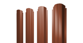 Штакетник П-образный А фигурный 0,45 PE RAL 8004 терракота
